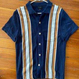 J Crew 80s style knit button up